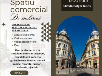 Spatiu comercial de inchiriat – Ideal pentru servicii rapide sau retail nisat