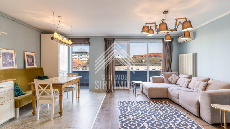 Apartament semicentral ultrafinisat cu 3 camere, 2 balcoane si parcare subterana