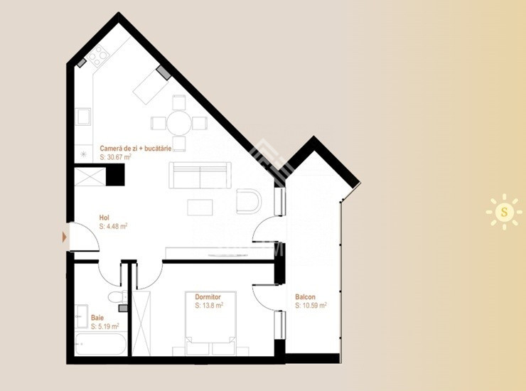 !COMISION 0! Apartament 2 camere si balcon in complex rezidential nou, zona Vivo