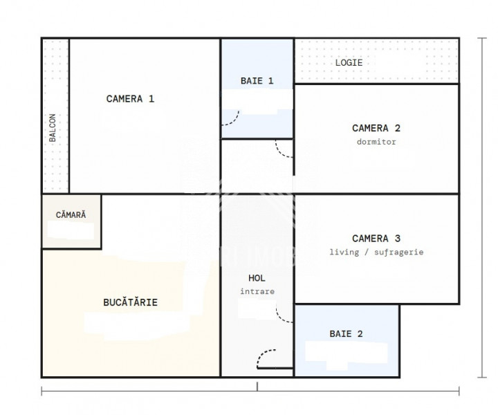 Apartament 3 camere, cart.Marasti, str.Cernei, 2 bai, 2 balcoane, decomandat