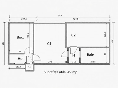 Apartament 2 camere, Semicentral, poziție excelentă, etaj intermediar,zonă verde