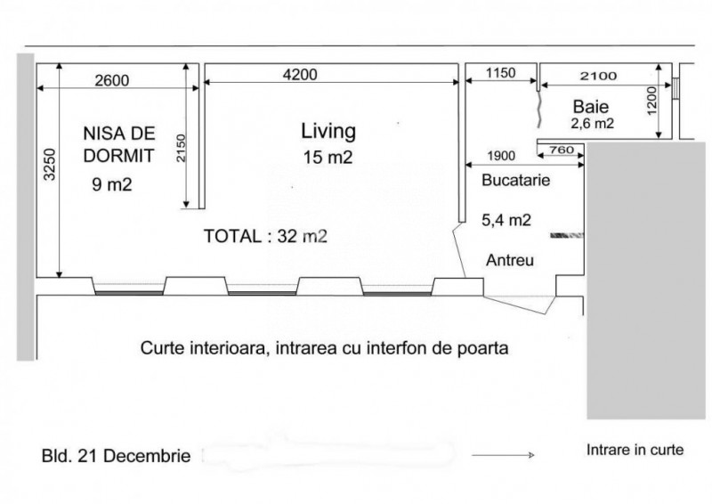 Apartament cu o camera de inchiriat in Centru