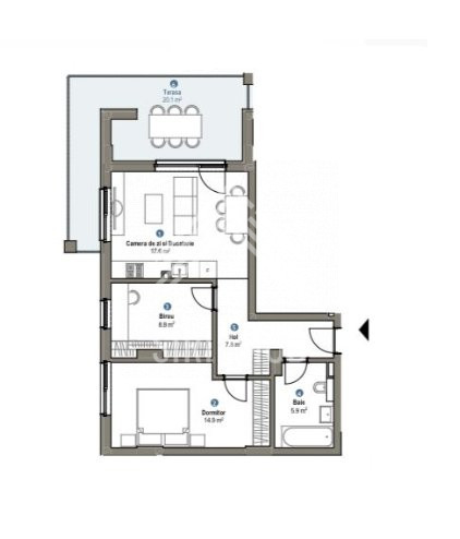 Apartament 3 camere,Floresti,zona Metro,finisat,terasa 20mp,inc.pardoseala,garaj