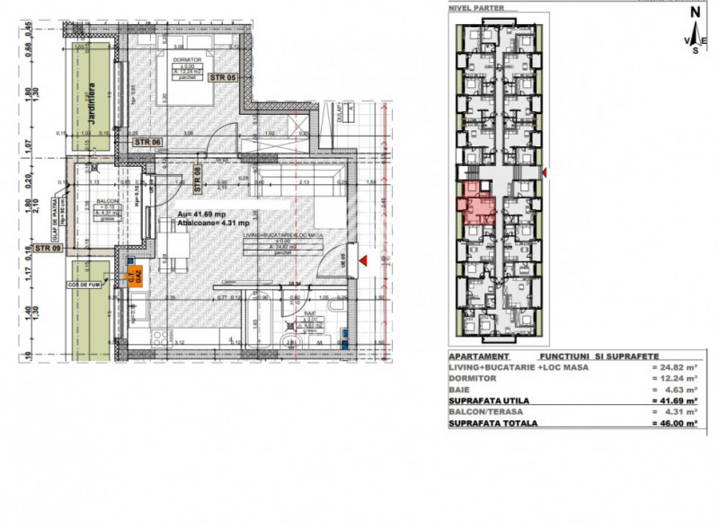 Apartament 2 camere,Floresti,zona Cetatii,parcare subterana,incalzire pardoseala