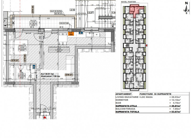 Apartament 2 camere,Floresti,zona Cetatii,parcare subterana,incalzire pardoseala