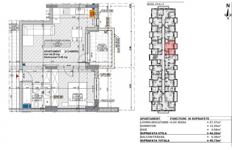 Apartament 2 camere,Floresti,zona Cetatii,parcare subterana,incalzire pardoseala