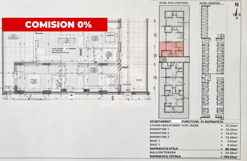 Apartamente 3 camere,tip penthouse,Floresti,zona Cetatii,2 bai,terasa,garaj